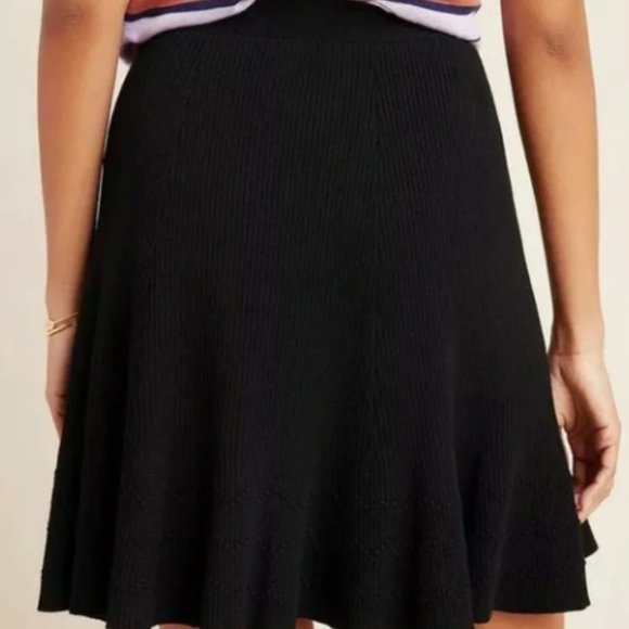 Maeve Jovie Black Ribbed Knit Skirt - Picture 1 of 8